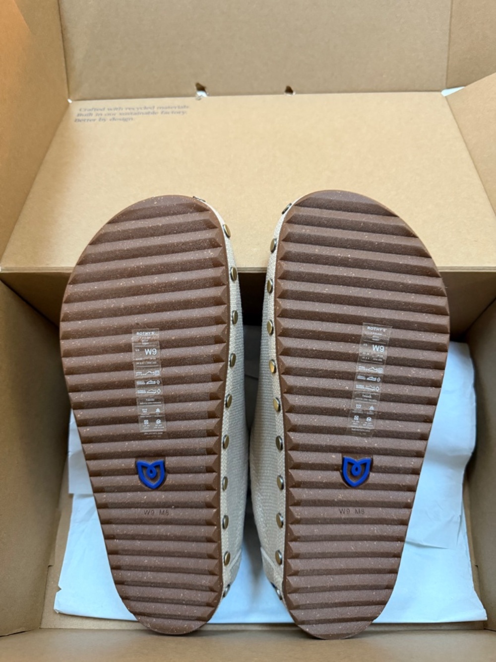 Rothy's (NWT) The Casual Clog - Studded Taupe Size 9 - Picture 6 of 6
